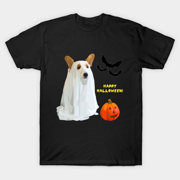 Corgi on Halloween T-Shirt by Ocennyy